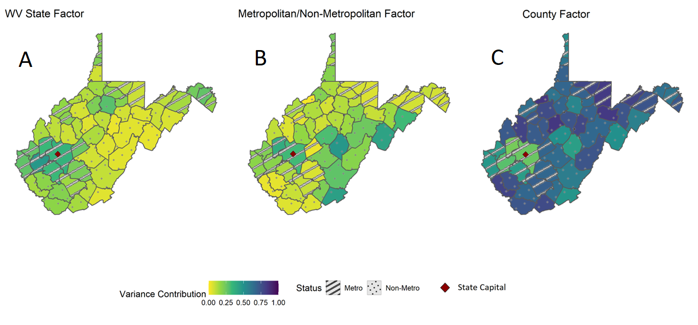 Average Variance Contribution by Factor in West Virginia Over Time